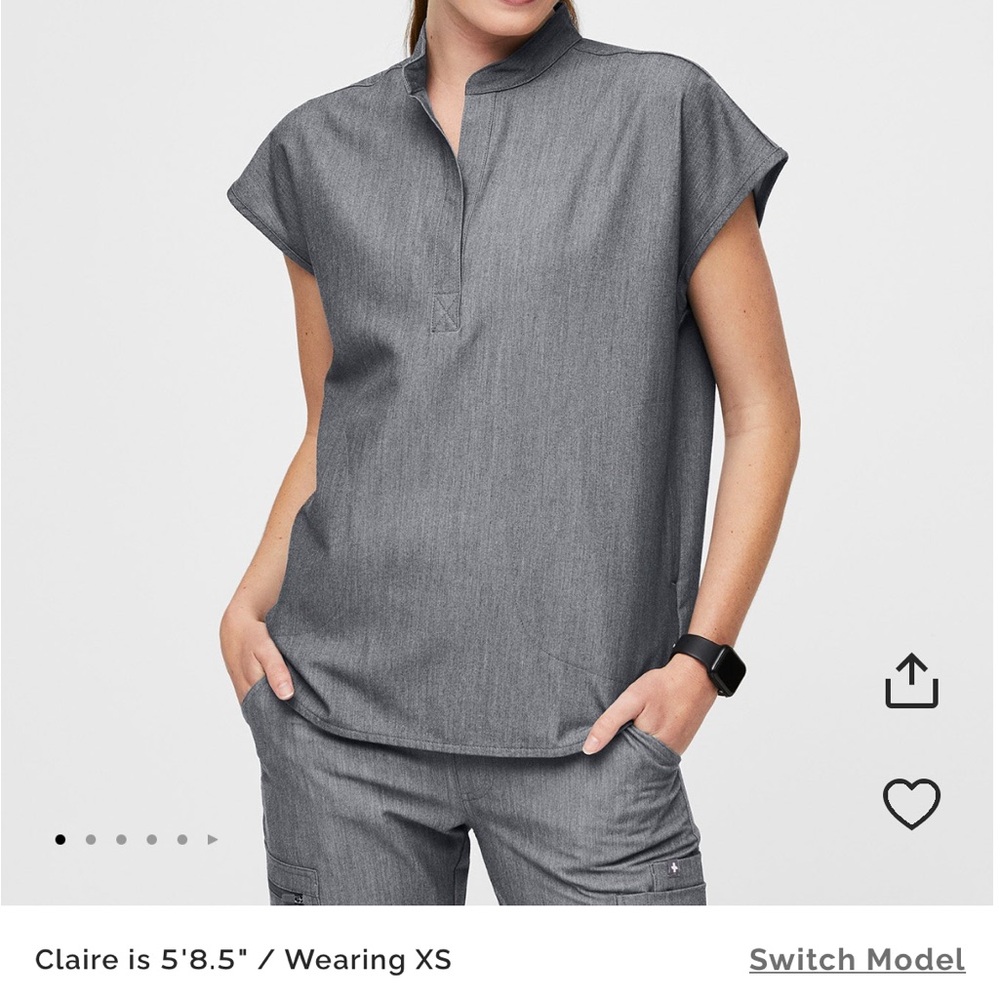 Women’s figs Rafaela top in graphite size M
